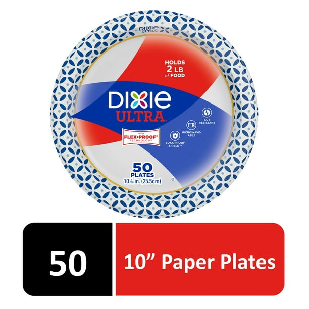 Dixie Ultra Paper Dinner Plates, 10", 50 Count