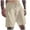 Khaki, variant on Men's Linen Shorts - Elastic Waist Casual Beach Pants with 7" Inseam