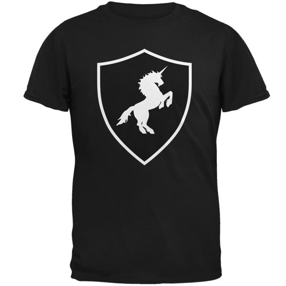 Halloween Knight Shield Costume Unicorn Mens T Shirt Black LG