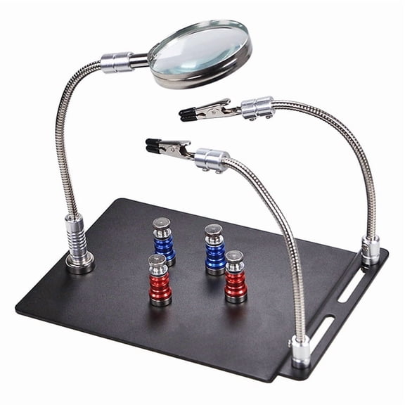 Magnetic Magnifying Glass PCB Circuit Board Holder Flexible Arm Soldering Welding Station Soldering Iron Stand