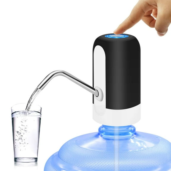 5 Gallon Water Dispenser, Universal Water Bottle Pump, Automatic Water Jug Dispenser with Switch and USB, for Camping, Kitchen, Workshop, Garage (Black) Little Squirrel
