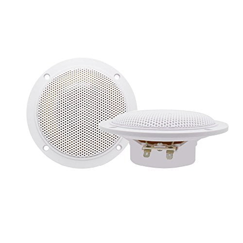 White Handling for Kitchen Bathroom Boat Car RV Camper Motorcycle Cloth Surround and Low Profile Design 1 Pair 4 Inches Herdio Waterproof Marine Ceiling Speakers with 160 Watts Power