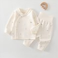 thumbnail image 2 of KPOPLK Toddler Boys Pajamas Cotton Sleepwear Pjs Sets Long Sleeve Tie Side Top and Warm Pant Nightwear Jammies,Size 6-9 Months, 2 of 7