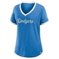 thumbnail image 2 of Women's Fanatics Royal Los Angeles Dodgers Relaxed Fit Vintage Play- Slub V-Neck Fashion Top, 2 of 3