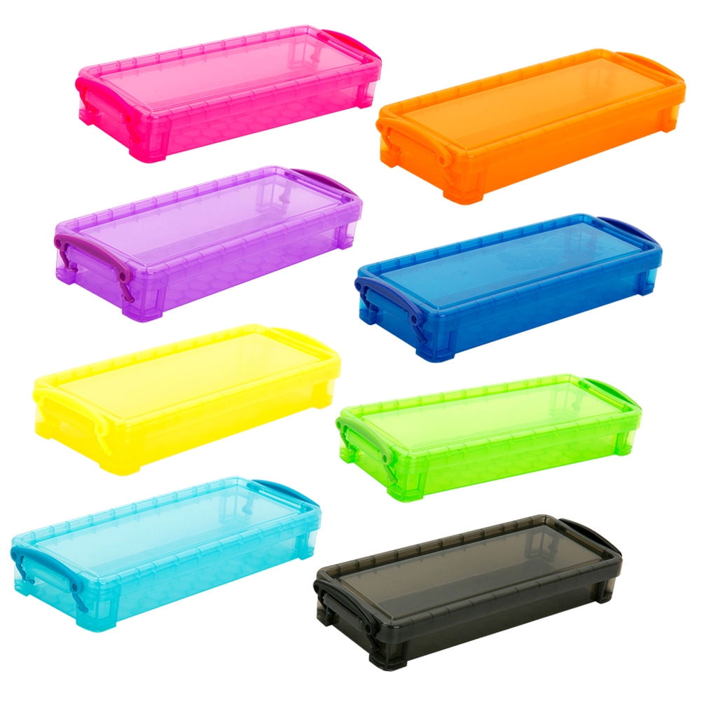 FRCOLOR  8 Pcs Pencil Packing Organizer Plastic Storage Container Boxes Travel
