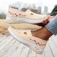 thumbnail image 5 of oqasdz Women's Casual Shoes Mesh Breathable Floral Emborider Slip On Soft Sole Sneakers Round Toe Non Slip Comfortable Walking Shoes Outdoor Summer, 5 of 6