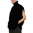 thumbnail image 2 of GXFC Women Fall Sweater Vest Sleeveless Turtleneck Loose Tank Knit Pullover Autumn Warm Knitwear Clothes for Women for Casual Daily, 2 of 7