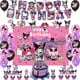thumbnail image 4 of Decoración para fiesta de cumpleaños con temática de Sanrio, Hello Kitty, Kuromi, Cinnamoroll, globos, pancarta, vajilla, suministros para fiesta, baby shower, 4 of 5