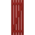 thumbnail image 5 of Ekena Millwork 19 1/2"W x 39"H Americraft Five Board (2 Batten) Exterior Real Wood Spaced Board-n-Batten Shutters w/ Z-Bar (Per Pair), Fire Red, 5 of 10