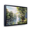 thumbnail image 4 of Lake In The Forest Summer Day - Landscape 20 in x 12 in Framed Painting Canvas Art Print, by Designart, 4 of 5