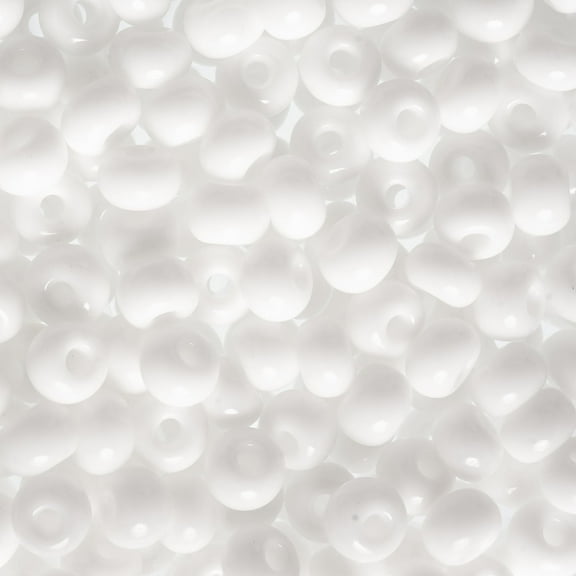 John Bead Czech Glass Seed Beads 2/0 (22g) Opaque White Bead