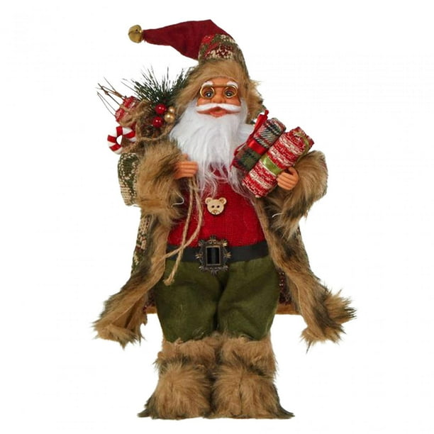 Estatua de muñeca navideña, muñeca coleccionable, regalo para chimenea, adorno de Año Nuevo de pie 30 centimetros
