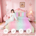 thumbnail image 3 of meiyoeat colorful Ombre King Size Comforter Sets,Multicolor Gradient Lines Print Comforters King Size,Reversible,3-Piece,1 Comforter and 2 Pillowcases, 3 of 7