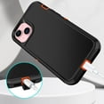 thumbnail image 2 of I-HONVA Compatible with iPhone 15 Case,3-Layer Military Grade Drop Protection Anti-Slip Bumper Rugged Shockproof Dustproof Protection 6.1 inch Phone Case,Black Orange, 2 of 7