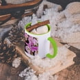 thumbnail image 5 of 3dRose, Bougainvilla Pink, 15oz Two-Tone Green Mug, 5 of 7