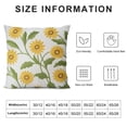 thumbnail image 6 of JRXY  Throw Pillow Covers Pack of 2 Yellow Flower with Green Leaves Decorative Pillowcases Farmhouse Pillow Cushion Cases Boho Home Decor Square Floral Pillow Case White, 6 of 6
