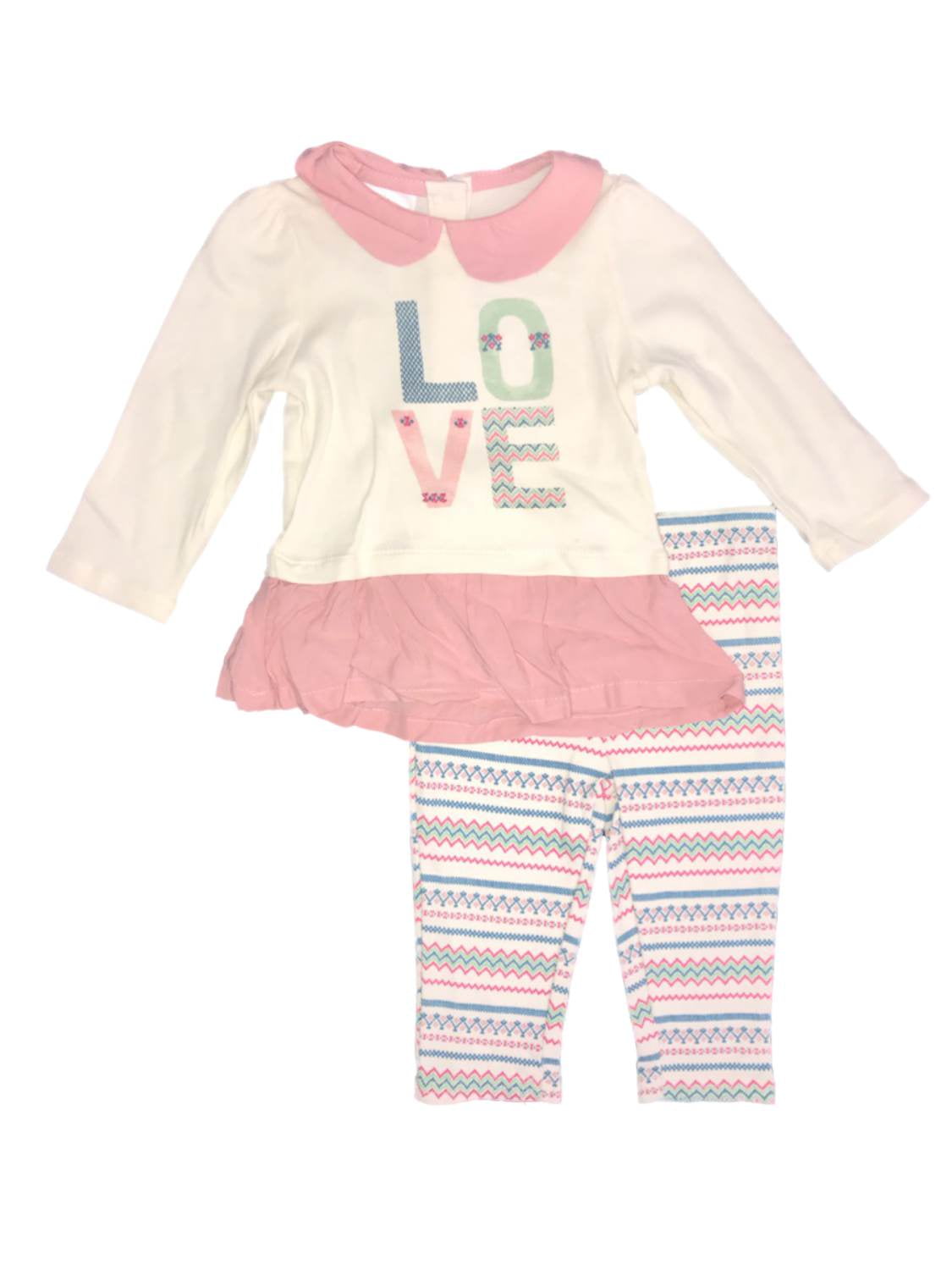 Babaluno Baby Girls Pink Butterfly Cotton Top & Leggings 0 3 6 9 12 18 24 Months 