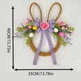 thumbnail image 3 of ERTZAE Easter Bunny Wreath with Flowers and Decorative Eggs,Plastic Vine Circle Hanging Ornament for Easter,Bunny Silhouette Wreath,Artificial Flower Egg Accents,Weather-Resistant for Indoor/Outdoor, 3 of 6