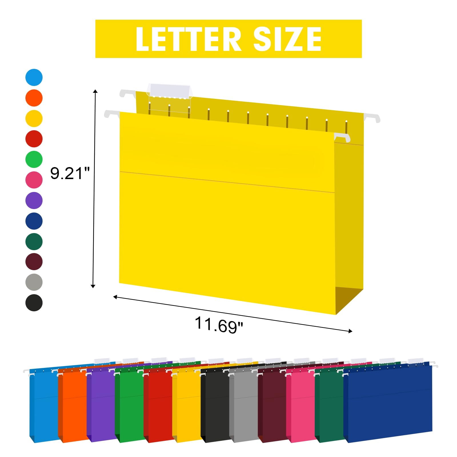 Extra Capacity Hanging File Folders  60 Pack Reinforced Letter Size With Heavy Duty 3 Inch Expansion Designed For Bulky Files Charts 12 Assorted Colors