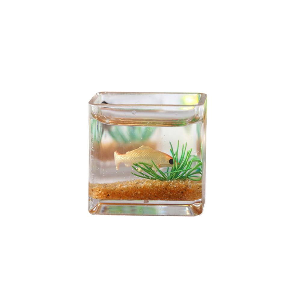 16 Scale Dollhouse Fish Tank Kids Pretend Miniature Fish Bowl