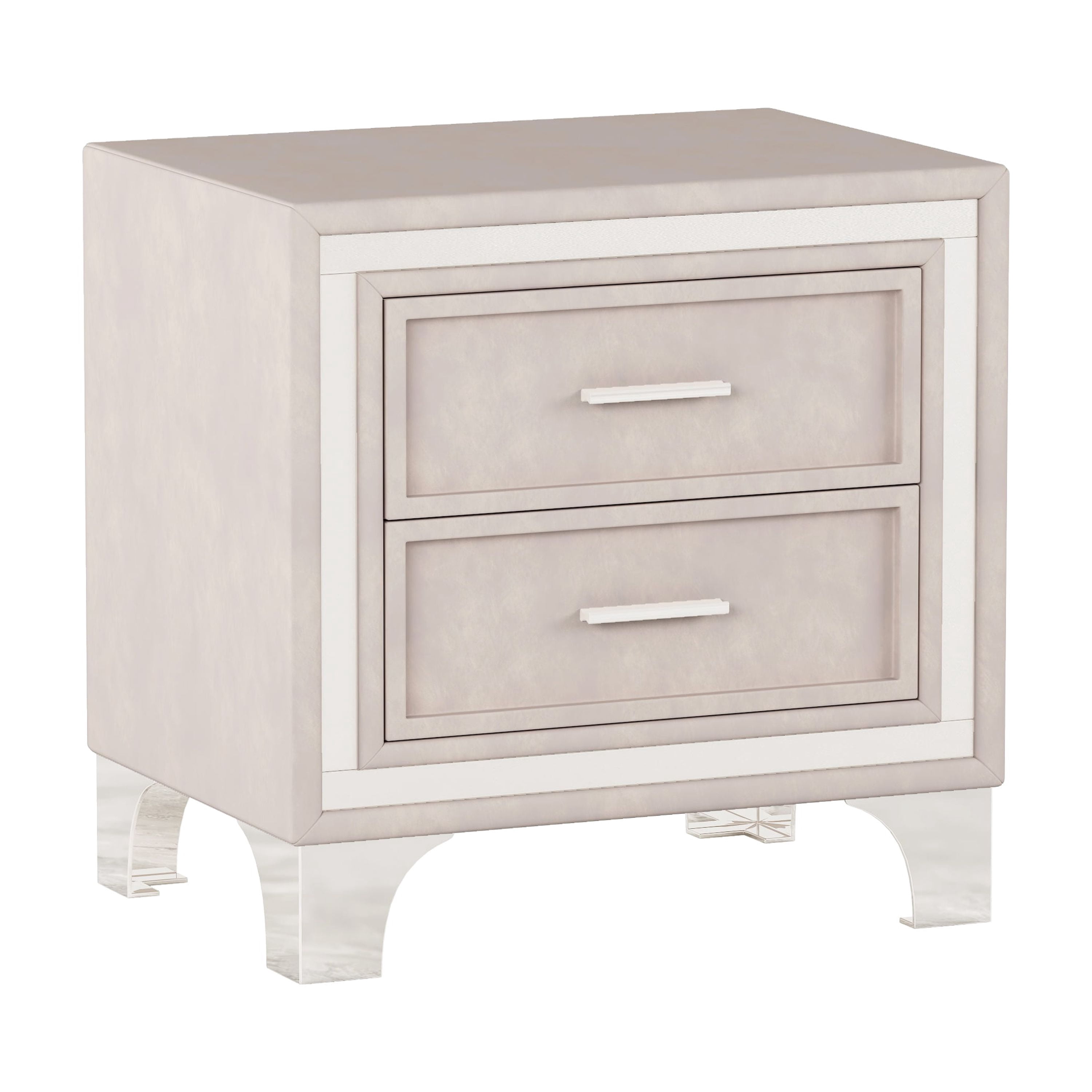 Aukfa 2-Drawer Nightstand, Modern Bedside Table for Bedroom/Living Room,Beige
