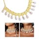 thumbnail image 2 of Handmade Woven Rope Chain Choker Summer Beach Beaded Necklaces Jewelry Gift--Sky Blue-Product code 55629 White, 2 of 5