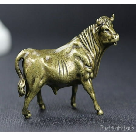 Brass Solid Water Buffalo Statue Sculpture Decor