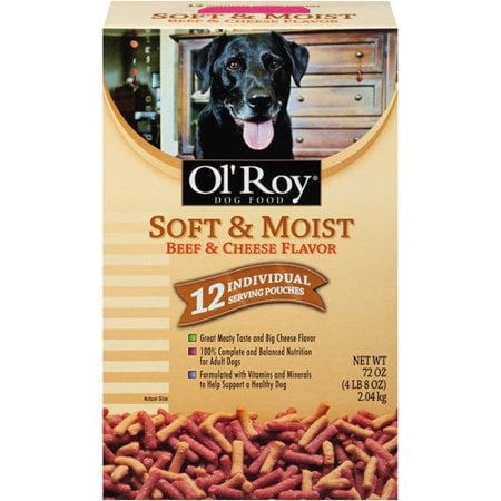(4 Pack) Ol' Roy Soft & Moist Beef & Cheese Flavor Dog Food, 72