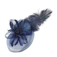 thumbnail image 1 of Chic Headwear Large Peacock Feather Rose Fascinator - Navy, 1 of 1