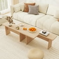 thumbnail image 4 of Gymax Ensemble de 2 Tables Basses Modulaires en L Tables de Centre pour Maison Bureau Appartement Naturel, 4 of 10