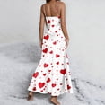 thumbnail image 4 of Gytharion Satin Nightgowns for Women Fashion Heart Print V-Neck Spaghetti Strap Maxi Sleepdress Soft Comfy Sleeveless Cami Nightdress Summer Casual Side Split Holiday Pajama Dress, 4 of 7