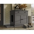 thumbnail image 2 of Palace Imports 100% Solid Wood Ziva 2-Door Cat Litter Box Enclosure with 2-Drawers and Litter Catch, Gray, 2 of 6