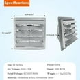 thumbnail image 2 of 20"  Shutter Exhaust Fan, 3500CFM Wall Mounted Attic Fan, High Speed Low Noise Automatic Shutter Ventilation Fan for Garage, Barn, Basement, Ventilation Cooling – Aluminum Construction, 2 of 7