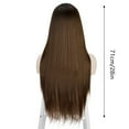 thumbnail image 2 of European Long Brown Black Straight and Curly Lace Wig for African Women - Elegant Fiber Hair Wig, 2 of 7