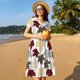 thumbnail image 4 of Disketp maple leaves para Vestido de Manga Corta para Mujeres, Vestidos de Verano para Mujeres, Casual y Holgado para la Playa, 4 of 6