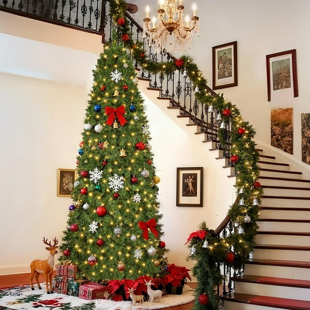 GVDV 7.5ft Pre-lit Christmas Tree, Artificial Christmas Tree with