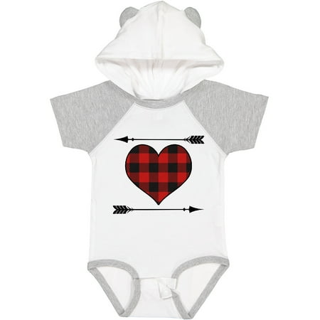 

Inktastic Buffalo Plaid Valentines Day Heart Gift Baby Boy or Baby Girl Bodysuit