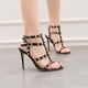 thumbnail image 2 of Estilo europeo y americano retro sexy tacones altos charol remache de metal sandalias sexy zapatos romanos, 2 of 5