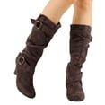 thumbnail image 2 of Kcodviy Bottes Mi-Hautes pour Femmes de Commerce Extérieur d'Automne et d'Hiver Nouvelles Mi-Hautes pour Femmes à Talon Moyen à Enfiler Mi-Hautes pour Femmes, 2 of 6