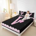 thumbnail image 4 of Manfei Initial Letter V Full Size Sheets,Galaxy Starry Night Bed Sheets,Pink Sequin Print Sheet Sets For Girl,Breathable Bedroom Decoration,4 Pieces, 4 of 7