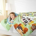 thumbnail image 4 of jejeloiu Modern Western City Full Size Comforter Sets,Rustic Farmhouse Cabin Bedding Comforter Set,Green Blue Bedding Sets For Men Women,Breathable Home Decor Reversible,3 Pieces, 4 of 8