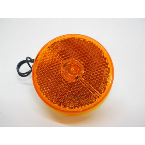 Amber 2.5" Round LED Truck Trailer Side Marker Clearance Light / Stud