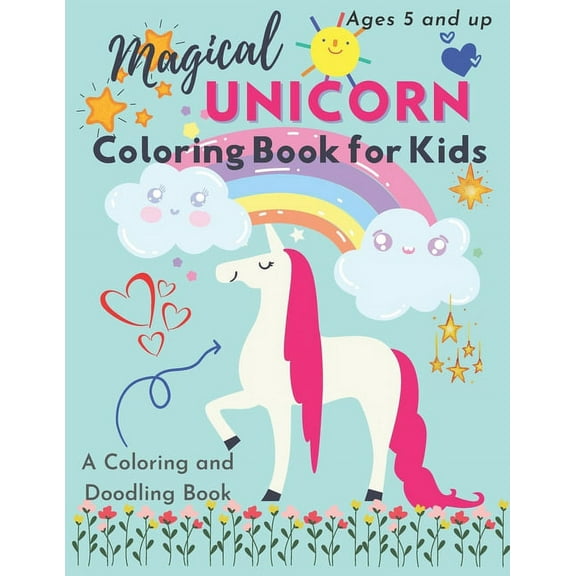 Magical Unicorn Coloring Book For Kids: Doodle Coloring Book, (Paperback)