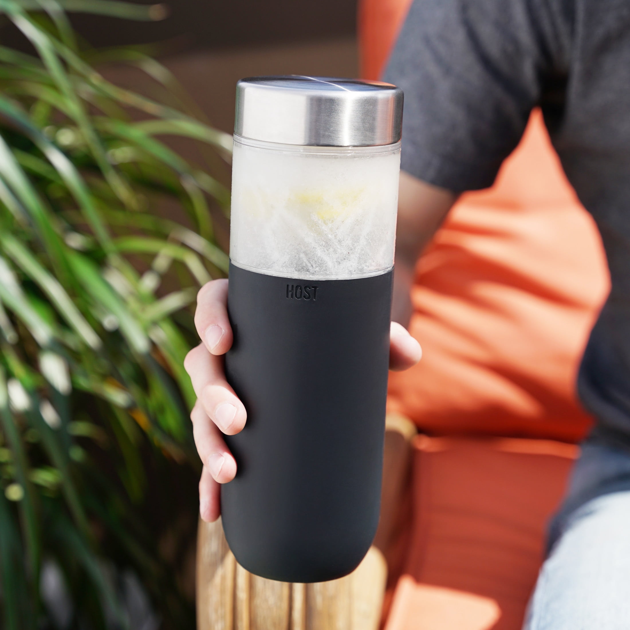 Host FREEZE Double Walled Water Bottle, Freezer Cooling Tumbler, 20oz Black