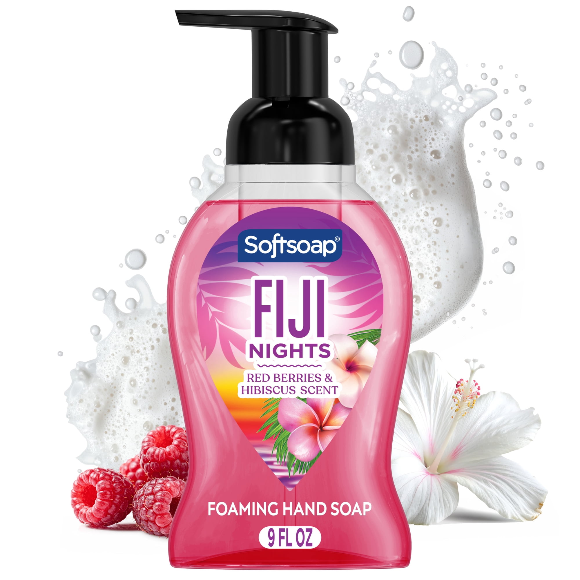 Softsoap Limited Edition Fiji Nights Foaming Liquid Hand Soap, Red Berries & Hibiscus Scent, 9 fl oz