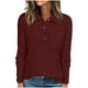 thumbnail image 3 of Tops babydoll,Top informal de manga larga con cuello en V para mujer, jersey de color liso, mezcla de poliéster y elastano suave, ideal para uso diario y en casa, sopatenor, 3 of 9