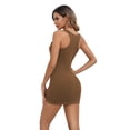 thumbnail image 3 of Beautyin Cotton Racerback Cami Ribbed Knit Sleeveless Elegant Dresses Slim Fit Tank, 3 of 6