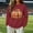 Wine Red, variant on LIZUOJUN Crewneck Sweatshirt for Women Oversized Pullover Football Pumpkin Graphic Long Sleeve Casual Game Day Outfits for Women Fall Halloween Cozy L