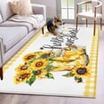 thumbnail image 2 of Non-Slip Rug Pad Rugs Farm Boot Blossom Sunflower Bee Rectangle Area Rugs 2.7x5Ft Soft Carpet Pads for Living Room Kids Room, Honey Floral Yellow Checker, 2 of 9