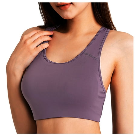 

MRULIC sports bras for women Sports Women Bra Sexy Size Yoga Fitness Exercise Underwear Plus Purple + S